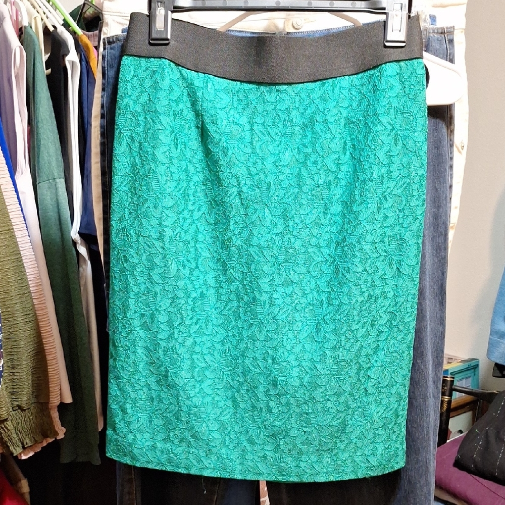 Alfani Teal Lace Pencil Skirt
